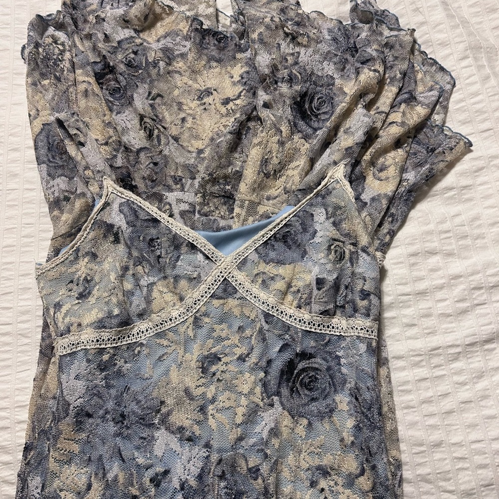 Vintage mermaid floral lace dress with matching top